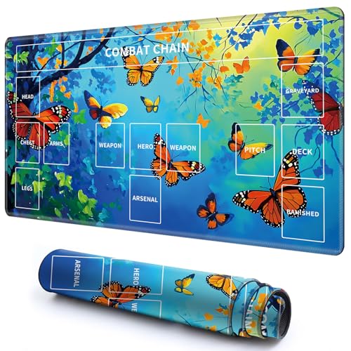 Niedliche Spielmatte mit Zonen -3 für MTG-Kartenspiel, 69,8 x 40,9 cm, rutschfeste Schreibtischunterlage mit glatter Oberfläche und genähtem Rand für TCG-Karten-Spiele, Zubehör, Aquarell-Baum Niedliche Spielmatte mit Zonen -3 für MTG-Kartenspiel, 69,8 x 40,9 cm, rutschfeste Schreibtischunterlage mit glatter Oberfläche und genähtem Rand für TCG-Karten-Spiele, Zubehör, Aquarell-Baum von CGFGHHUY