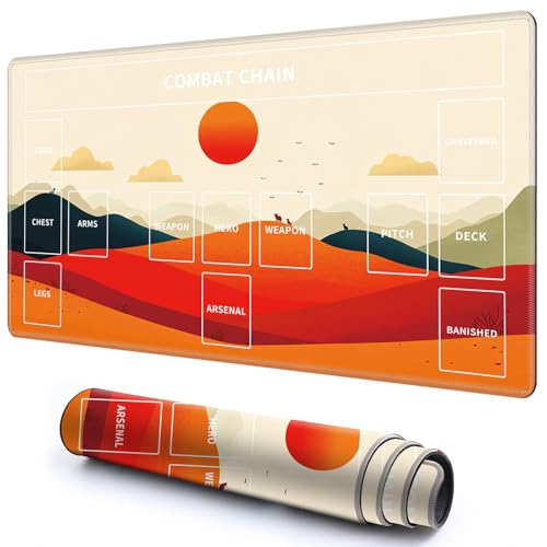 Niedliche Spielmatte mit Zonen -3 für MTG-Kartenspiel, 69,8 x 49,9 cm, rutschfeste Schreibtischunterlage mit glatter Oberfläche und genähtem Rand für TCG-Karten-Brettspiele, Zubehör, Roter Niedliche Spielmatte mit Zonen -3 für MTG-Kartenspiel, 69,8 x 49,9 cm, rutschfeste Schreibtischunterlage mit glatter Oberfläche und genähtem Rand für TCG-Karten-Brettspiele, Zubehör, Roter von CGFGHHUY