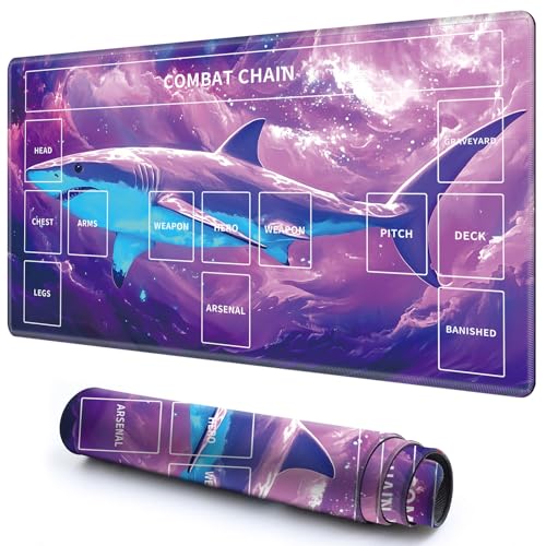Niedliche Spielmatte mit Zonen -3 für MTG-Kartenspiel, 69,8 x 49,9 cm, rutschfeste Schreibtischunterlage mit glatter Oberfläche und genähtem Rand für TCG-Karten-Brettspiele, Zubehör, rosa von CGFGHHUY