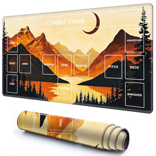 Niedliche Spielmatte mit Zonen -3 für MTG-Kartenspiel, 69,8 x 49,9 cm, rutschfeste Schreibtischunterlage mit glatter Oberfläche und genähtem Rand für TCG-Karten-Spiele-Zubehör, Bergmondbaum Niedliche Spielmatte mit Zonen -3 für MTG-Kartenspiel, 69,8 x 49,9 cm, rutschfeste Schreibtischunterlage mit glatter Oberfläche und genähtem Rand für TCG-Karten-Spiele-Zubehör, Bergmondbaum von CGFGHHUY