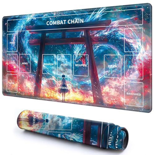 Niedliche Spielmatte mit Zonen -3 für MTG-Kartenspiel, 69,8 x 49,9 cm, rutschfeste Schreibtischunterlage mit glatter Oberfläche und genähtem Rand für TCG-Karten-Spiele-Zubehör, Blauer Drache und Niedliche Spielmatte mit Zonen -3 für MTG-Kartenspiel, 69,8 x 49,9 cm, rutschfeste Schreibtischunterlage mit glatter Oberfläche und genähtem Rand für TCG-Karten-Spiele-Zubehör, Blauer Drache und von CGFGHHUY