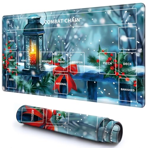 Niedliche Spielmatte mit Zonen -3 für MTG-Kartenspiel, 69,8 x 49,9 cm, rutschfeste Schreibtischunterlage mit glatter Oberfläche und genähtem Rand für TCG-Karten-Spiele-Zubehör, Schnee und Wald Niedliche Spielmatte mit Zonen -3 für MTG-Kartenspiel, 69,8 x 49,9 cm, rutschfeste Schreibtischunterlage mit glatter Oberfläche und genähtem Rand für TCG-Karten-Spiele-Zubehör, Schnee und Wald von CGFGHHUY