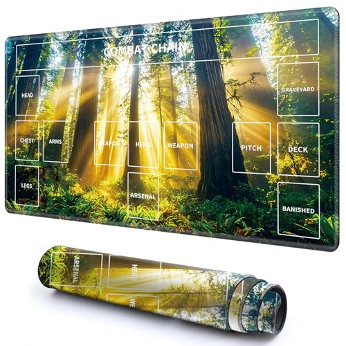 Niedliche Spielmatte mit Zonen -3 für MTG-Kartenspiel, 69,8 x 49,9 cm, rutschfeste Schreibtischunterlage mit glatter Oberfläche und genähtem Rand für TCG-Kartenspiele, Zubehör, grüner Waldbaum Niedliche Spielmatte mit Zonen -3 für MTG-Kartenspiel, 69,8 x 49,9 cm, rutschfeste Schreibtischunterlage mit glatter Oberfläche und genähtem Rand für TCG-Kartenspiele, Zubehör, grüner Waldbaum von CGFGHHUY