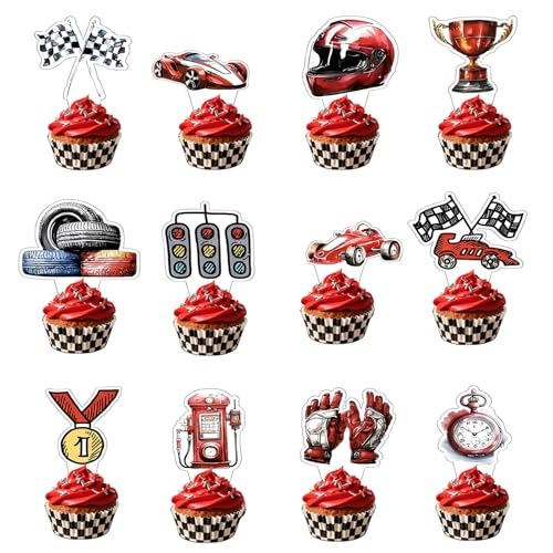 24 Stück Cupcake Toppers, Klassische Auto Car Cake Topper, Rennwagen Themen Deko Zubehör Set Rennsport-Party-Thema Geburtstag Kuchen Dekoration für Geburtstag, Jahrestag, Hochzeit, Party, Dessert 24 Stück Cupcake Toppers, Klassische Auto Car Cake Topper, Rennwagen Themen Deko Zubehör Set Rennsport-Party-Thema Geburtstag Kuchen Dekoration für Geburtstag, Jahrestag, Hochzeit, Party, Dessert von CGLRybO