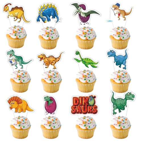 24 Stück Dinosaurier Cupcake Toppers Dinosaurier Thema Dekorationen Dino Cupcake Picks für Kinder Geburtstag Party Baby Dusche Party verschiedene Jurassic Dinosaurier Zubehör 24 Stück Dinosaurier Cupcake Toppers Dinosaurier Thema Dekorationen Dino Cupcake Picks für Kinder Geburtstag Party Baby Dusche Party verschiedene Jurassic Dinosaurier Zubehör von CGLRybO