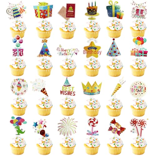 24 Stück Alles Gute zum Geburtstag Cupcake Toppers - Candy Feuerwerk Picks zum Feiern - Baby Dusche und Kinder Party Supplies 24 Stück Alles Gute zum Geburtstag Cupcake Toppers - Candy Feuerwerk Picks zum Feiern - Baby Dusche und Kinder Party Supplies von CGLRybO