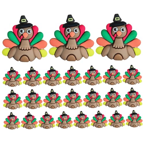 CGTQROVR 25pcs Truthahndekor, Silicon Mini DIY Handwerk, verstecken Spielzeug, Truthahnornamente für das Erntedankfest zu Hause von CGTQROVR