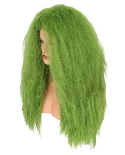 CGVG Halloween Grüne Hexe Perücke Lange Lockige Grüne Perücke Hexenkostüm Zubehör für Damen Halloween Mottoparty Karneval CGVG Halloween Grüne Hexe Perücke Lange Lockige Grüne Perücke Hexenkostüm Zubehör für Damen Halloween Mottoparty Karneval von CGVG