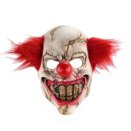 CGVG Hallowenn Horror Clown Maske mit Roten Haare Horror Maske Clown Deko Halloween Deko für Fasching Horror Party Cosplay Horror Clown Kostüm CGVG Hallowenn Horror Clown Maske mit Roten Haare Horror Maske Clown Deko Halloween Deko für Fasching Horror Party Cosplay Horror Clown Kostüm von CGVG