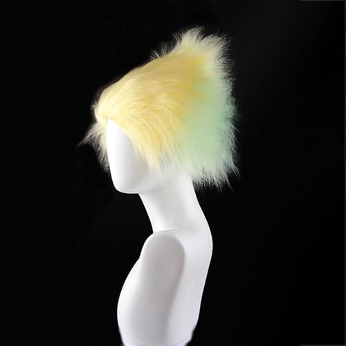 CGVG Pelziger Magischer Elfenhut Pelziges Stirnband Plüsch Perückenhüte für Halloween Weihnachten Fasching Karneval (Gelb und Grün) von CGVG