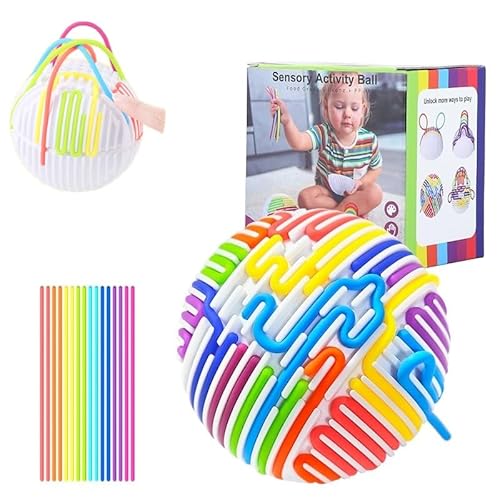 CGVG Sensorik Activity Ball mit 16 Bunte Silikonstreifen Fidget Toys Sensorik Spielzeug Motorikspielzeug Autismus ADHS Sensory Ball für Kinder ab 3 Jahre und Erwachsene CGVG Sensorik Activity Ball mit 16 Bunte Silikonstreifen Fidget Toys Sensorik Spielzeug Motorikspielzeug Autismus ADHS Sensory Ball für Kinder ab 3 Jahre und Erwachsene von CGVG