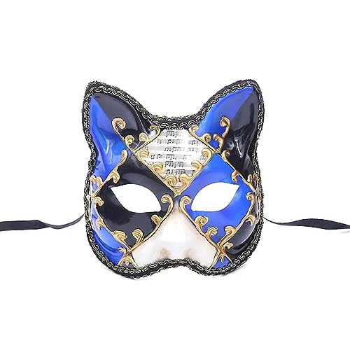 CGZWFERA-Big Cat Halloween Tiermaske Halbe Gesichtsmaske Horror Kopfbedeckung für Halloween Karneval Kostüm Party Requisiten von CGZWFERA