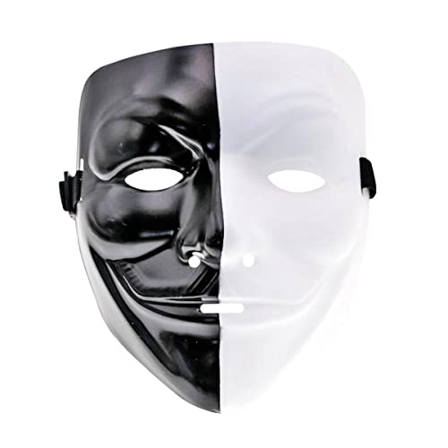 CGZWFERA-Black and White V Mask Horror Headwear for Halloween Carnival Costume Party Props von CGZWFERA