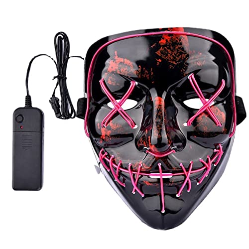 CGZWFERA-El Glowing Line Kaltlichtmaske Horror Kopfbedeckung für Halloween Karneval Kostüm Party Requisiten von CGZWFERA