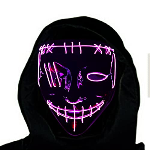 CGZWFERA-El Leuchtende Maske Halloween Maske Horror Kopfbedeckung für Halloween Karneval Kostüm Party Requisiten von CGZWFERA