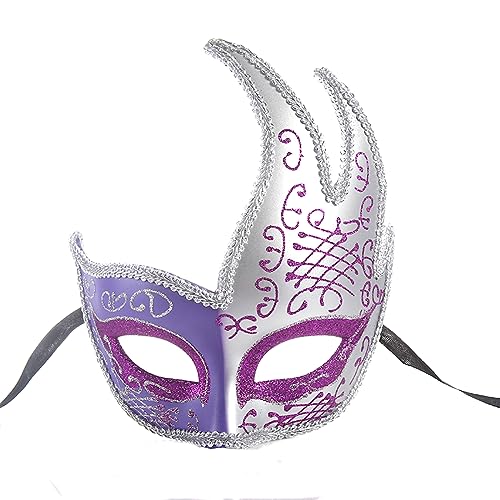 CGZWFERA-Halloween Half Face Damen Maskerade Kunststoff Karneval Kreative Cosplay Maske Bar Nachtclub Prinzessin Maske Horror Kopfbedeckung für Halloween Karneval Kostüm Party Requisiten von CGZWFERA