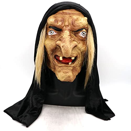 CGZWFERA-Halloween Hexe Cosplay Maske Kopfbedeckung Horror Gruselige Kopfbedeckung Alter Mann Oma Cosplay Maske Horror Kopfbedeckung für Halloween Karneval Kostüm Party Requisiten CGZWFERA-Halloween Hexe Cosplay Maske Kopfbedeckung Horror Gruselige Kopfbedeckung Alter Mann Oma Cosplay Maske Horror Kopfbedeckung für Halloween Karneval Kostüm Party Requisiten von CGZWFERA