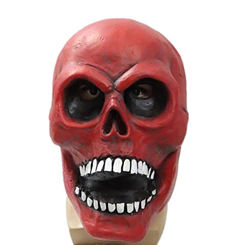 CGZWFERA-Halloween Schädel Rot Cosplay Maske Horror Kopfbedeckung für Halloween Karneval Kostüm Party Requisiten CGZWFERA-Halloween Schädel Rot Cosplay Maske Horror Kopfbedeckung für Halloween Karneval Kostüm Party Requisiten von CGZWFERA