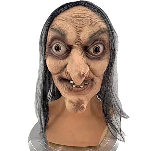 CGZWFERA-Halloween Tricky Funny Witch Cosplay Maske Scaring Horror Scary Cosplay Maske Horror Kopfbedeckung für Halloween Karneval Kostüm Party Requisiten CGZWFERA-Halloween Tricky Funny Witch Cosplay Maske Scaring Horror Scary Cosplay Maske Horror Kopfbedeckung für Halloween Karneval Kostüm Party Requisiten von CGZWFERA