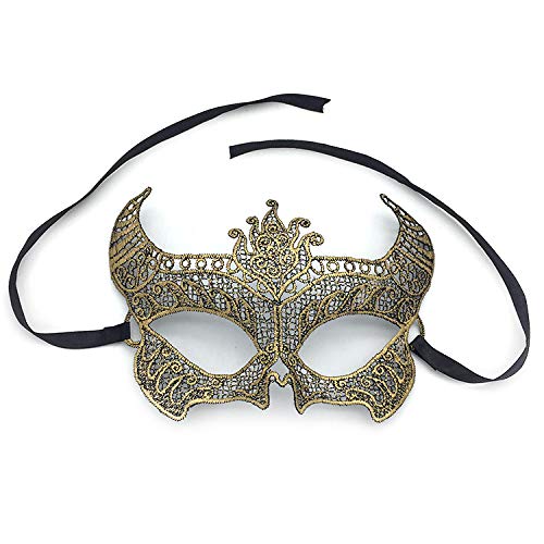 CGZWFERA-Hworks 3D Vergoldung Spitze Cosplay Maske Halloween Cosplay Requisiten Party Half Face Cover von CGZWFERA