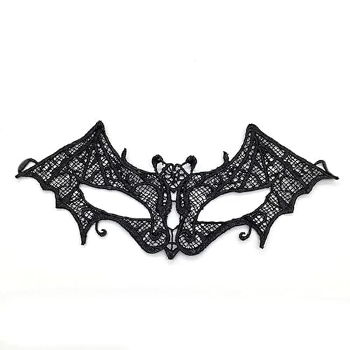 CGZWFERA-Hworks Black Lace Bat Cosplay Mask Halloween Costume Props Party Half Face Cover von CGZWFERA