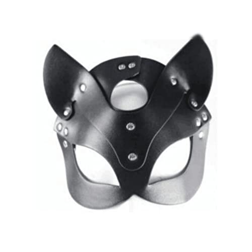 CGZWFERA-Hworks Foxy Cosplay Maske Party PU Leder Half Face Cover Halloween Kostüm Requisiten für Erwachsene von CGZWFERA