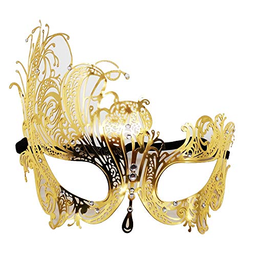 CGZWFERA-Hworks Halloween Cosplay Maske mit Strass Metall Half Face Cover Kostüm Requisiten von CGZWFERA