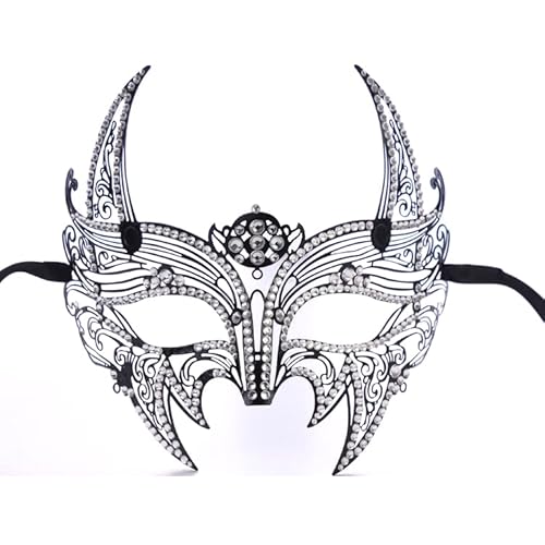 CGZWFERA-Hworks Lady Cosplay Mask with Rhinestone Party Metal Half Face Cover Halloween Costume Props von CGZWFERA