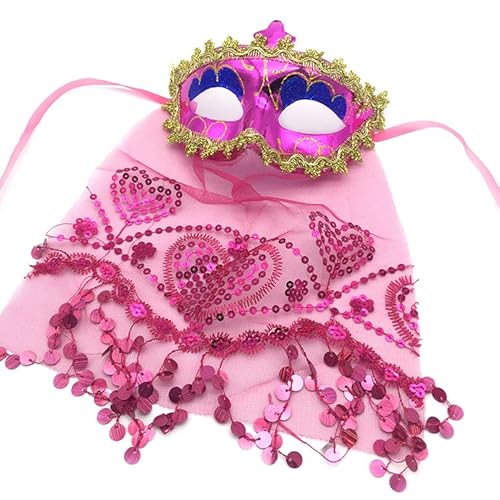 CGZWFERA-Hworks Mysterious Pink Cosplay Maske Party Kunststoff Half Face Cover Halloween Kostüm Requisiten von CGZWFERA