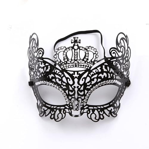 CGZWFERA-Hworks Party Crown Cosplay Maske mit Strass Halloween Kostüm Requisiten Metall Half Face Cover von CGZWFERA