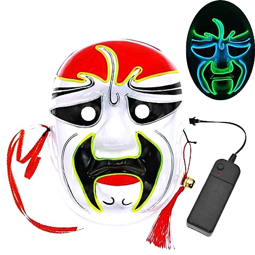 CGZWFERA-Hworks Peking Oper Maske Flash Leuchtmaske Halloween Performance Maske von CGZWFERA