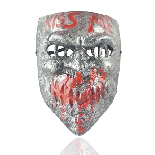 CGZWFERA-Hworks Purges 3V Kiss Me Cosplay Mask Halloween Costume Props Resin Overhead Cover von CGZWFERA