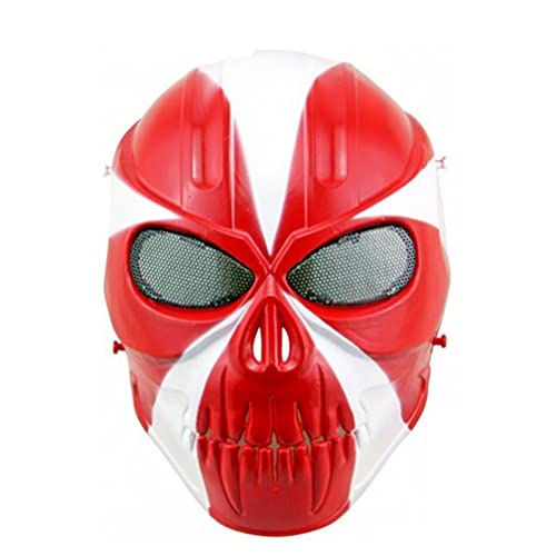 CGZWFERA-Hworks Rot Weiß Skelett Cosplay Maske Halloween Cosplay Requisiten Kunststoff Overhead Cosplay Maske von CGZWFERA