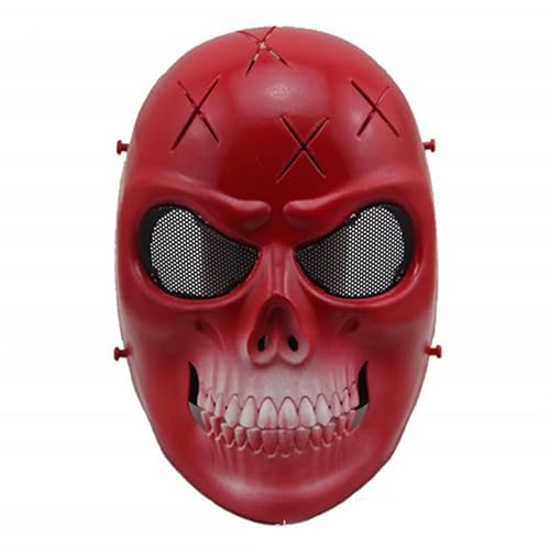 CGZWFERA-Hworks Rote Skelett Cosplay Maske Halloween Cosplay Requisiten Kunststoff Overhead Cosplay Maske von CGZWFERA
