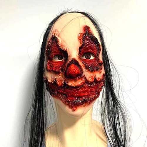 CGZWFERA-Hworks Scary Ghost Kopfbedeckung Vollgesichtsmaske mit Haaren Cosplay Kostüm Requisiten für Halloween Party CGZWFERA-Hworks Scary Ghost Kopfbedeckung Vollgesichtsmaske mit Haaren Cosplay Kostüm Requisiten für Halloween Party von CGZWFERA