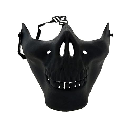 CGZWFERA-Hworks Schwarze Skelett-Cosplay-Maske aus Kunststoff, halbe Gesichtsabdeckung, Halloween, Cosplay-Requisiten von CGZWFERA