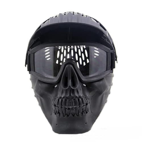 CGZWFERA-Hworks Skeleton Cosplay Mask Halloween Cosplay Props Plastic Black Overhead Cosplay Mask von CGZWFERA