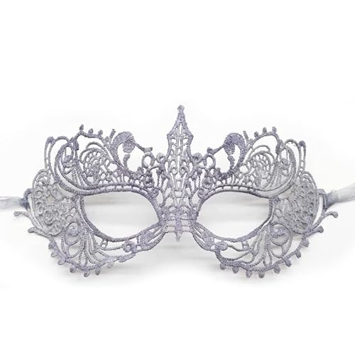 CGZWFERA-Hworks Spitze Cosplay Maske Party Silber Halbe Gesicht Abdeckung Halloween Kostüm Requisiten für Dame von CGZWFERA