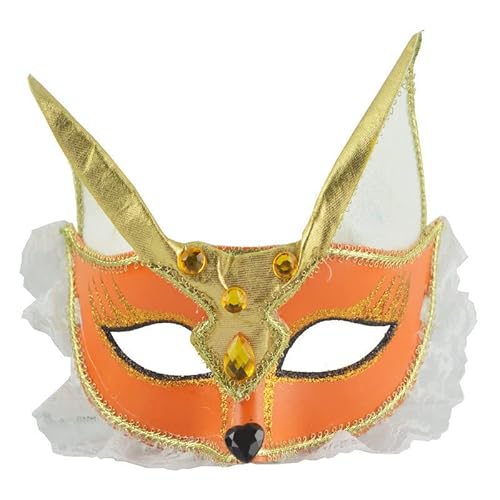 CGZWFERA-Hworks Venedig Fox Cosplay Maske Halloween Kostüm Requisiten Party Kunststoff Half Face Cover von CGZWFERA