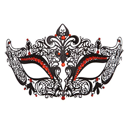 CGZWFERA-Hworks Venedig Krone Cosplay Maske mit Strass Metall Half Face Cover Halloween Kostüm Requisiten von CGZWFERA