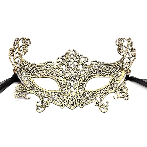 CGZWFERA-Hworks Vergoldung Spitze Cosplay Maske Kunststoff Halbgesicht Abdeckung Halloween Kostüm Requisiten für Dame von CGZWFERA