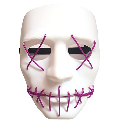 CGZWFERA-Leuchtende Maske Halloween Horror Nähen Mundmaske Horror Kopfbedeckung für Halloween Karneval Kostüm Party Requisiten von CGZWFERA