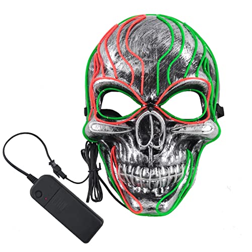 CGZWFERA-Party Spoof Horror Scary Funny Skull Cosplay Maske El Cold Light Luminous Cosplay Maske Horror Kopfbedeckung für Halloween Karneval Kostüm Party Requisiten CGZWFERA-Party Spoof Horror Scary Funny Skull Cosplay Maske El Cold Light Luminous Cosplay Maske Horror Kopfbedeckung für Halloween Karneval Kostüm Party Requisiten von CGZWFERA