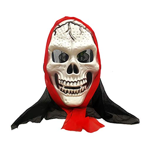 CGZWFERA-Skelett-Maske mit Kapuze, Horror, Overhead-Abdeckung, Halloween-Kostüm-Requisiten von CGZWFERA