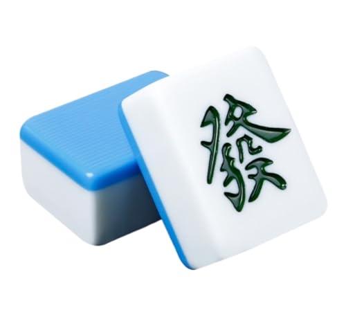 Majong chinesisches traditionelles Spiel, Mahjong mit 136 Harzfliesen for Spiele im chinesischen Stil Chinesisches Mahjong(Blue,48mm) von CHAKEUZND