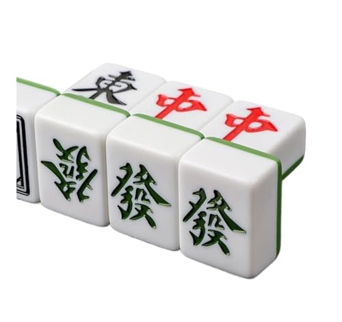 Majong chinesisches traditionelles Spiel, Mahjong mit 136 Harzfliesen for Spiele im chinesischen Stil Chinesisches Mahjong(Green,50mm) von CHAKEUZND