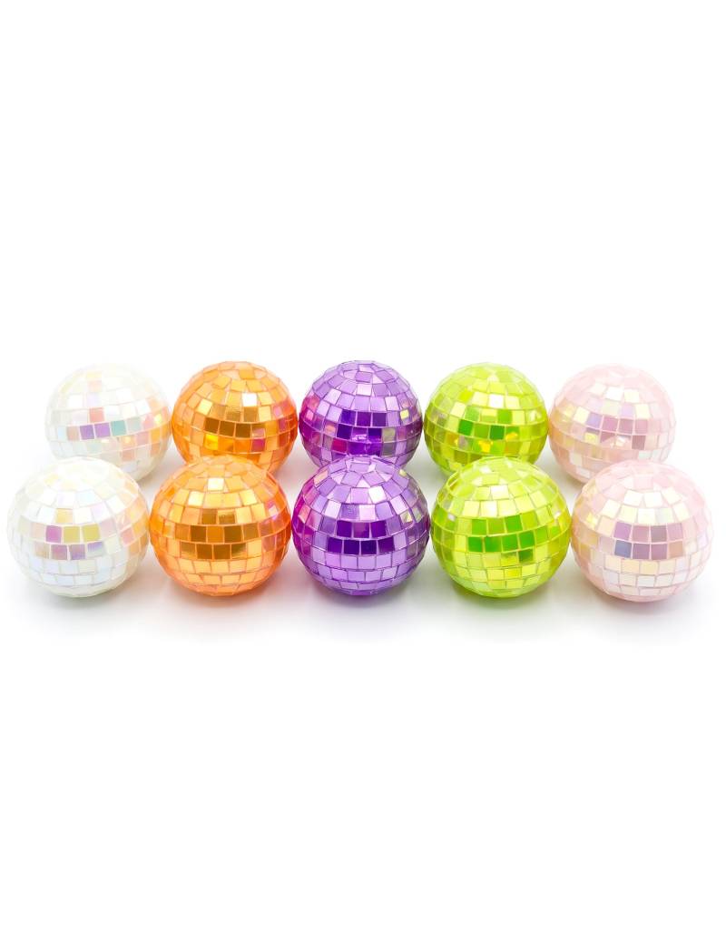 10 Mini irisierende Discokugeln bunt 4 cm 10 Mini irisierende Discokugeln bunt 4 cm von CHAKS