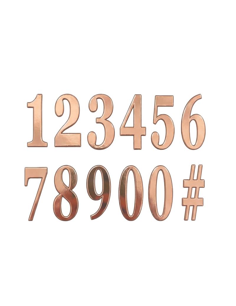 12 Zahlen-Sticker selbstklebend Rosegold 14 cm von CHAKS