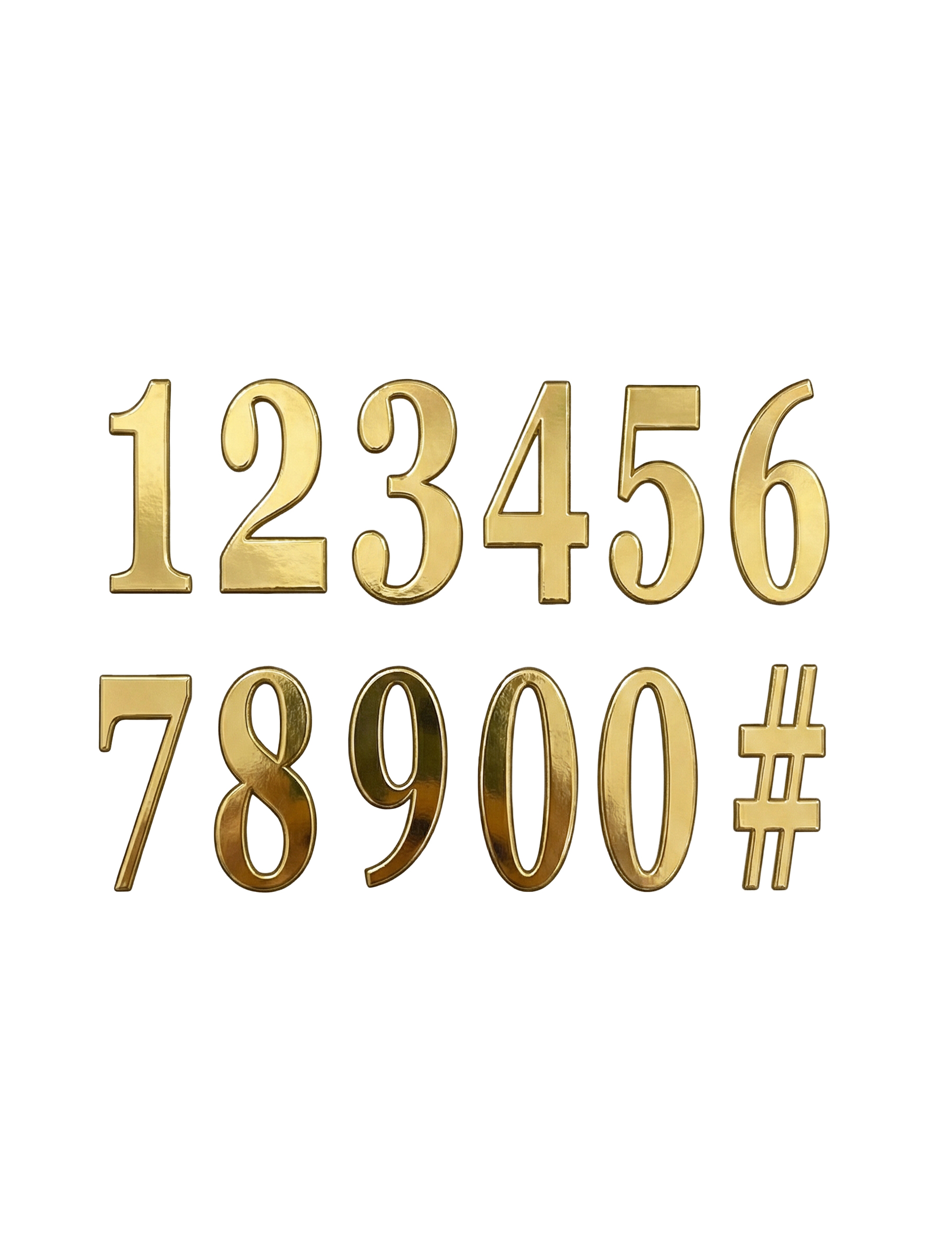 12 goldene Zahlenaufkleber 14 cm 12 goldene Zahlenaufkleber 14 cm von CHAKS