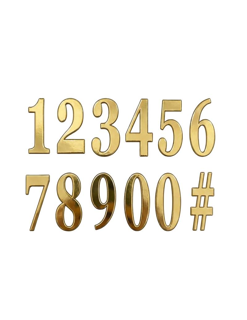 12 goldene Zahlenaufkleber 14 cm 12 goldene Zahlenaufkleber 14 cm von CHAKS